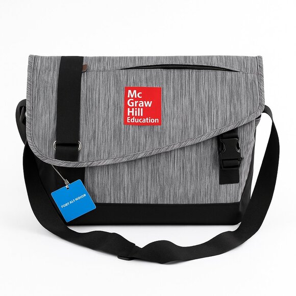 McGraw Hill Education Gray Messenger Bag by Port Authority – Laptop/Work Shoulde - Picture 1 of 4